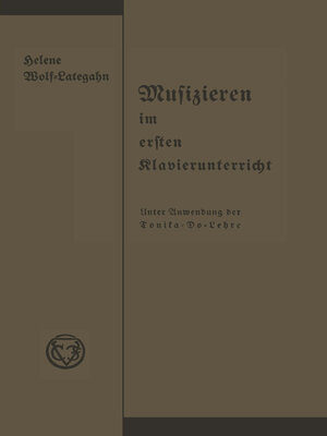 cover image of Musizieren im ersten Klavierunterricht unter Anwendung der Tonika-Do-Lehre